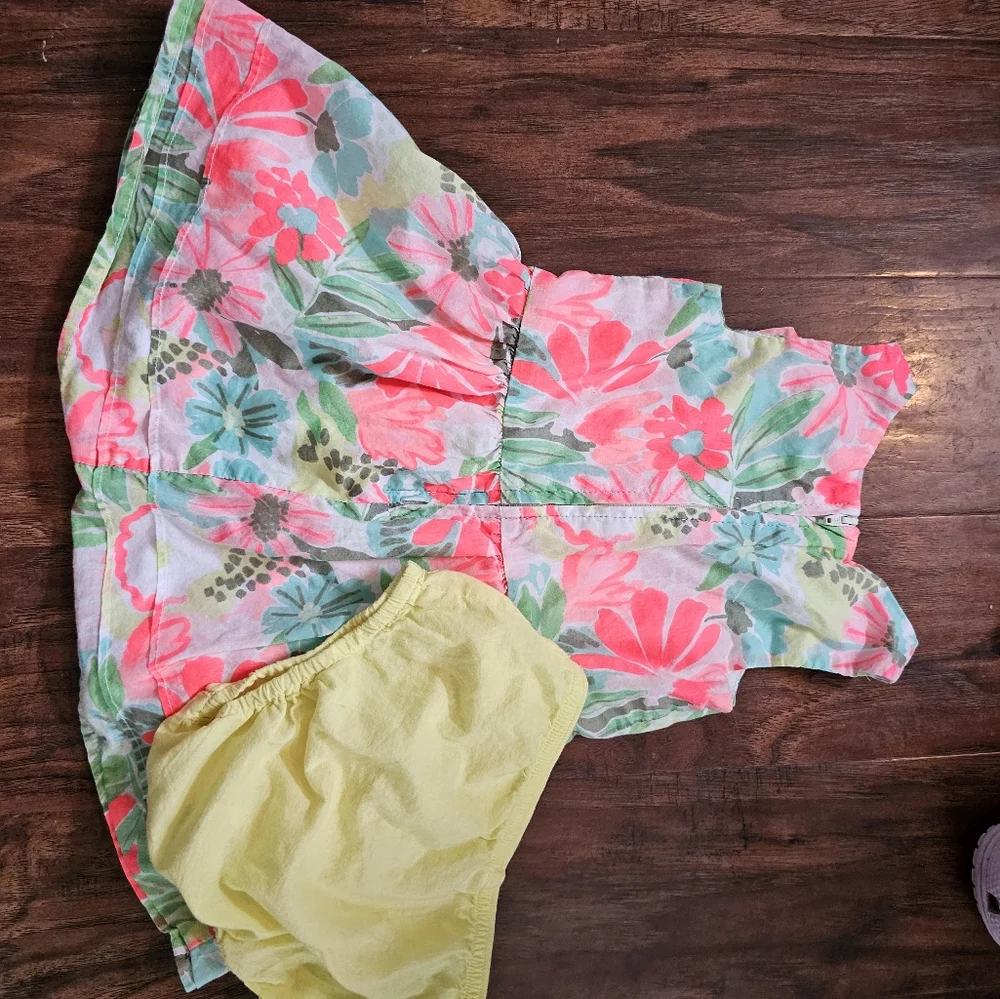 BOGO🎀Bright Neon Floral Dress- Sz 18M - Picture 3 of 4